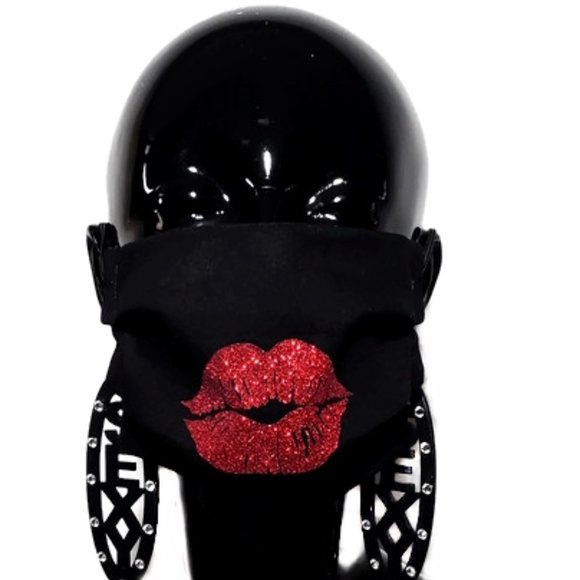 Fashion Junky Accessories - Sexy Red Lips Handmade Cotton Face Mask,Reuse/Wsh